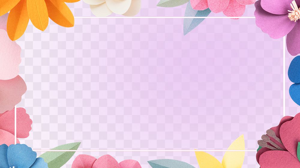 Flower frame png element, transparent background