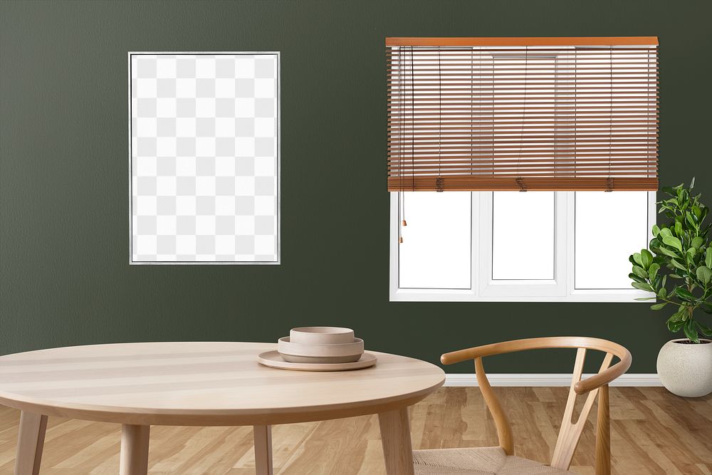 Picture frame png transparent mockup, living room interior design