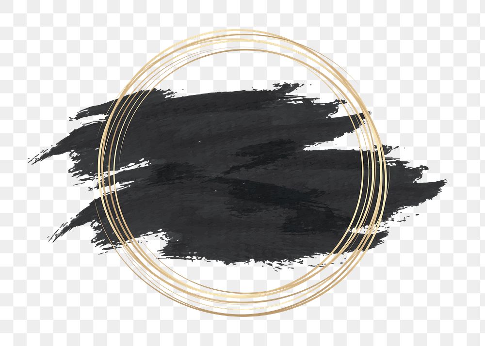 Gold round png frame, transparent background