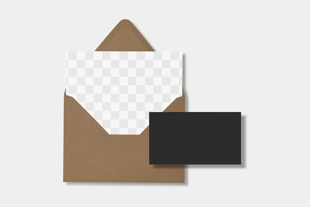 Invitation card png transparent mockup, realistic stationery