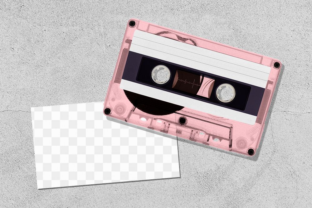 Cassette tape png mockup, transparent design