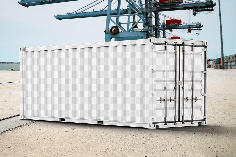 Intermodal container png mockup, logistics & cargo transparent design