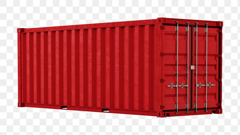Intermodal container png cargo logistics, transparent background