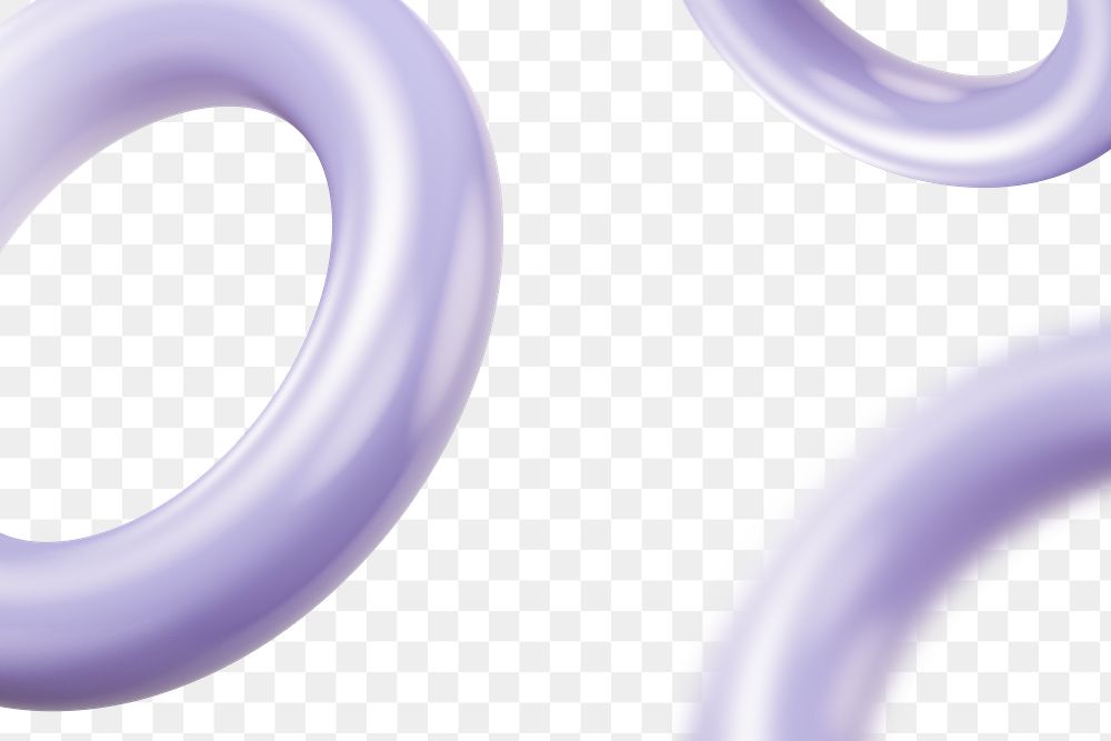 Purple rings png geometric shape, transparent background