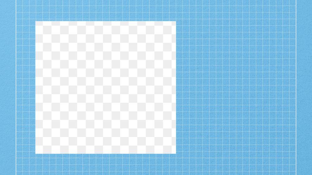 Blue grid frame png, transparent design