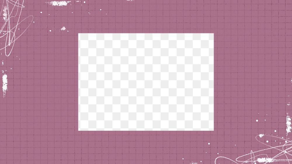 Pink grid png frame, transparent background