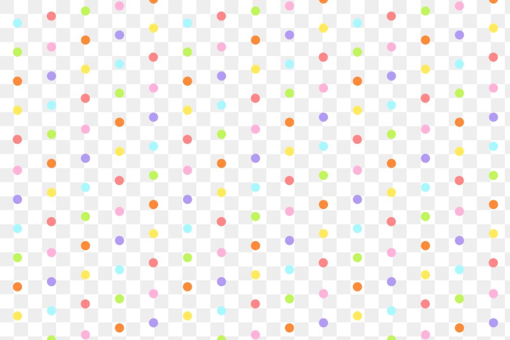 PNG colorful polka dots pattern, transparent background