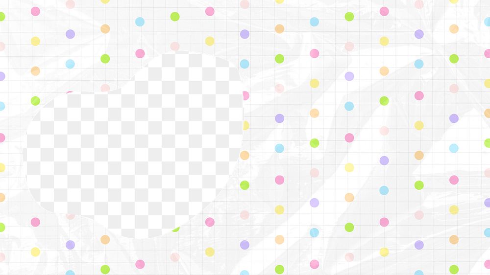 PNG cute polka dot frame, transparent design
