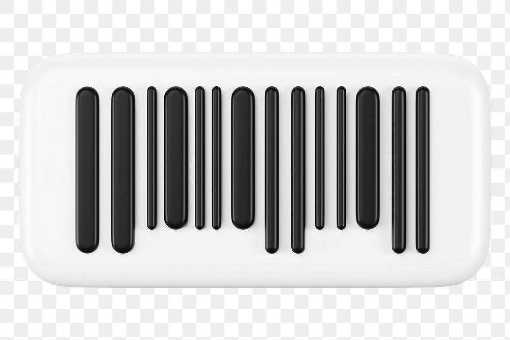 PNG 3D barcode, element illustration, transparent background