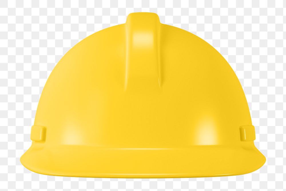 PNG 3D yellow safety helmet, element illustration, transparent background