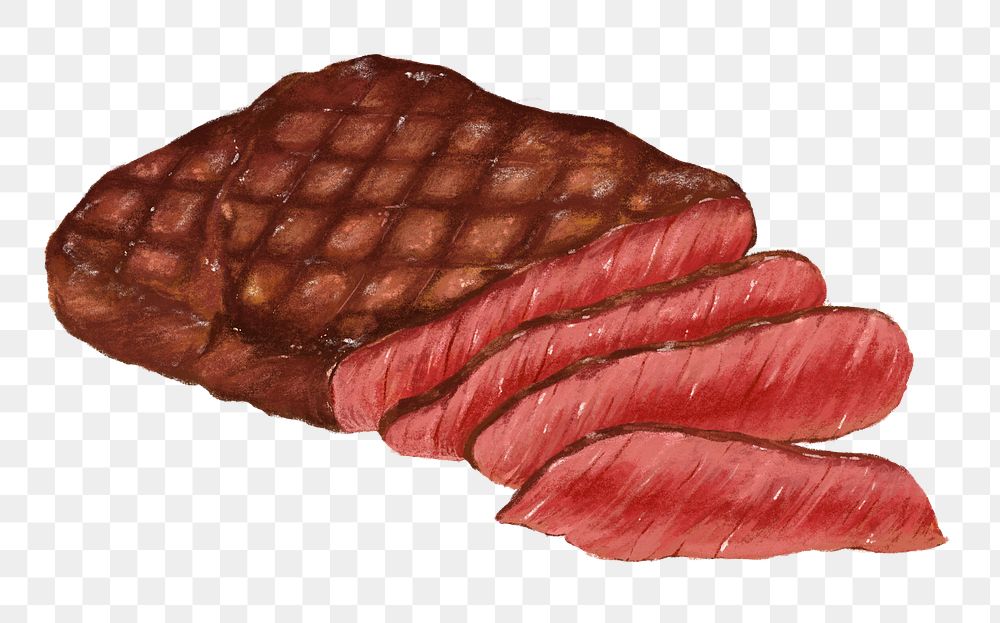 Beef steak png food illustration, transparent background