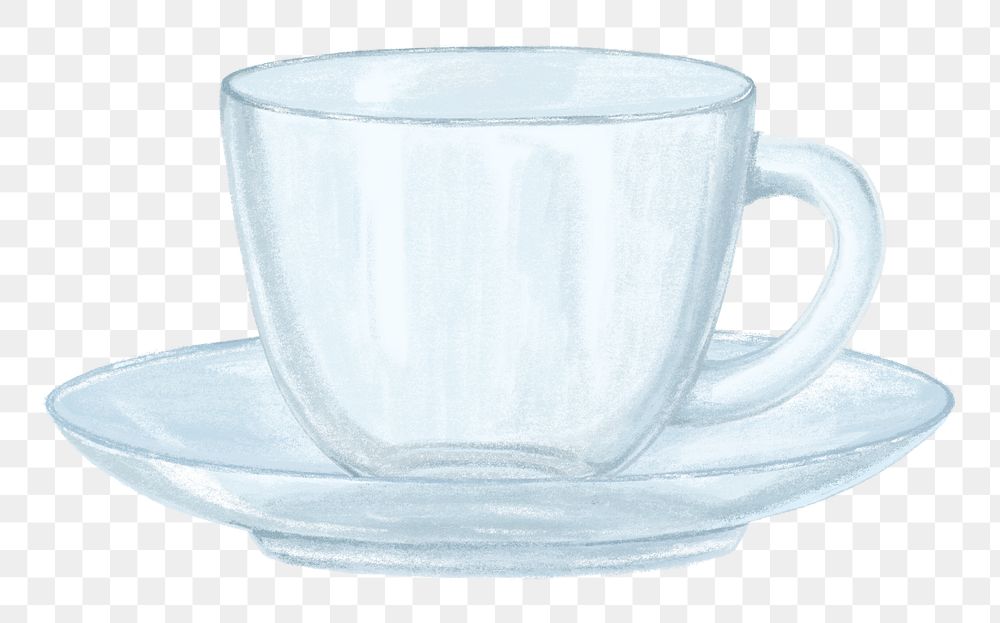 Tea cup and saucer png sticker, transparent background