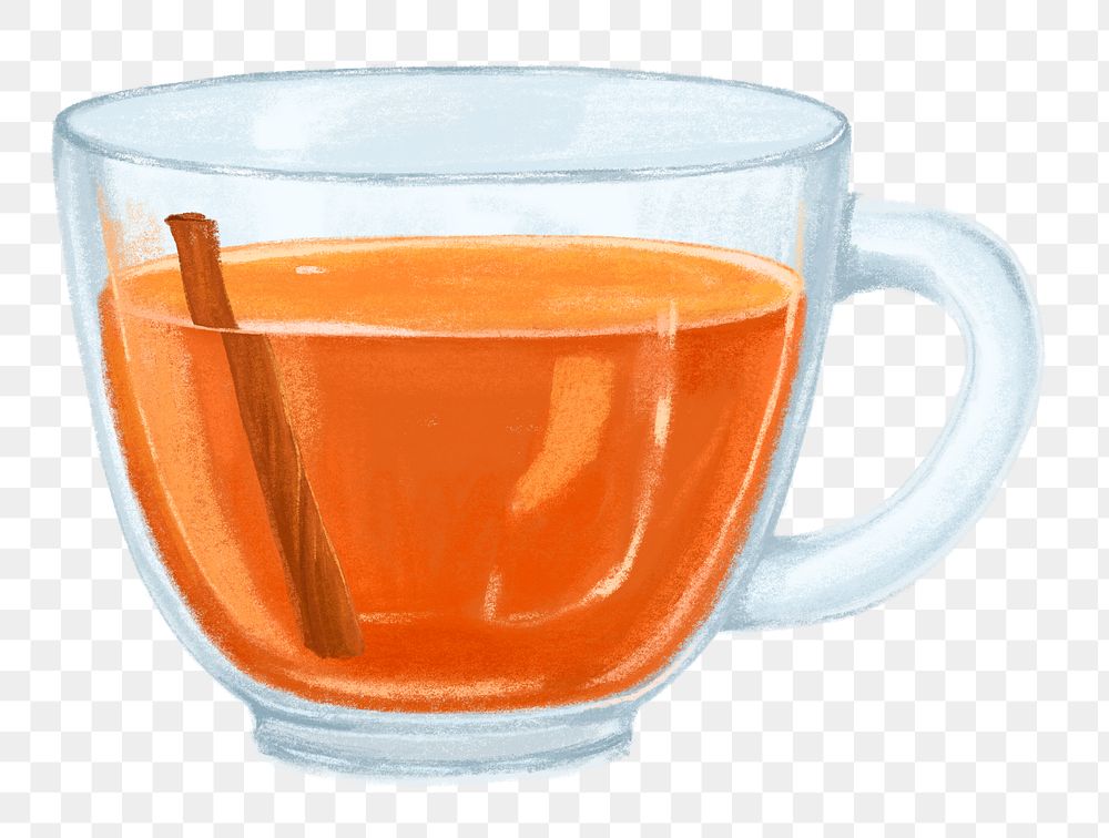 Cinnamon tea png sticker, transparent background