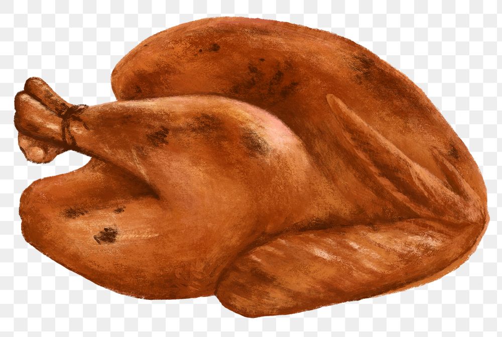Thanksgiving turkey png food illustration, transparent background