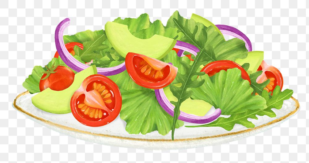 Healthy salad dish  png illustration, diet food, transparent background