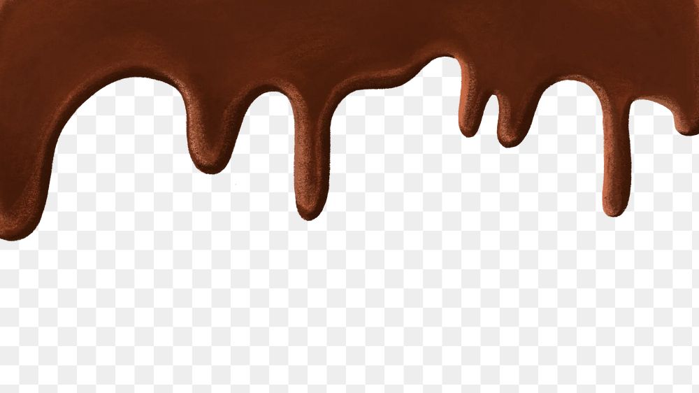 Melting chocolate texture png border, transparent background