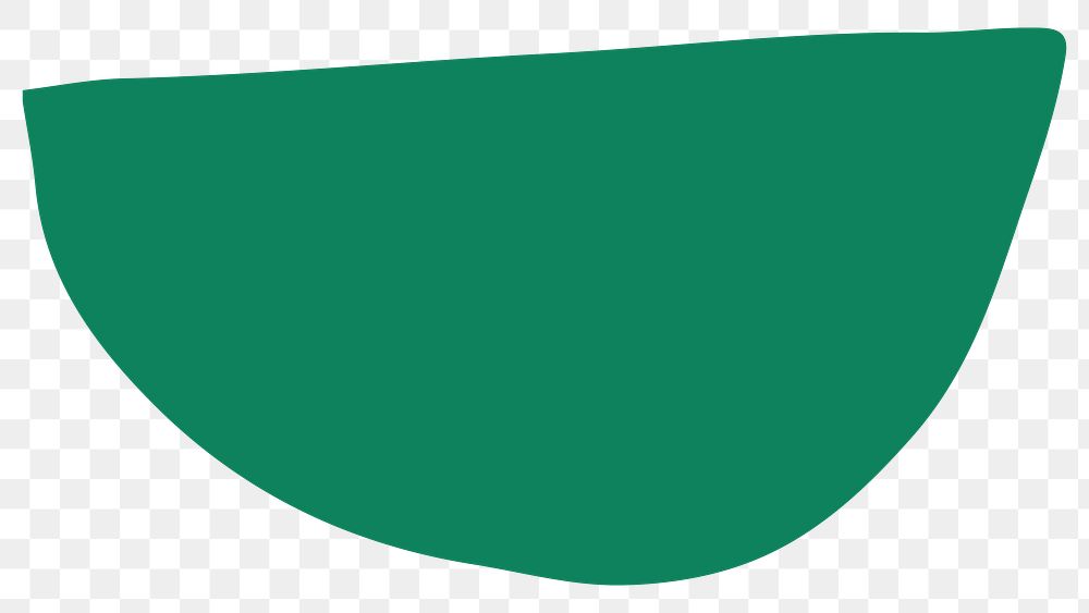 Green semi-circle shape png sticker, transparent background