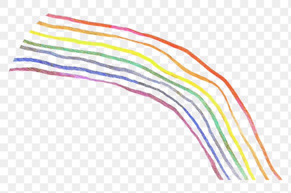 Rainbow doodle png, transparent background