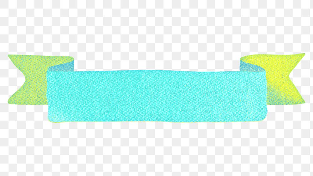 Blue ribbon banner png, transparent background