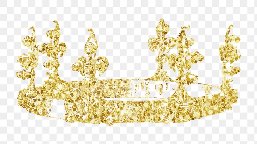 Glittery crown png, transparent background