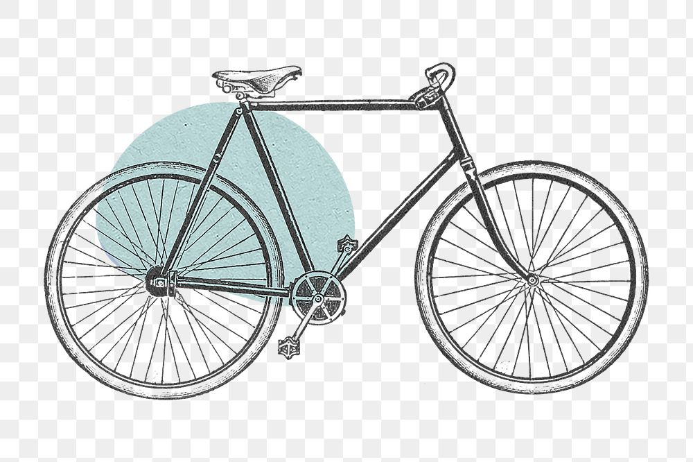 Vintage bicycle png, transparent background
