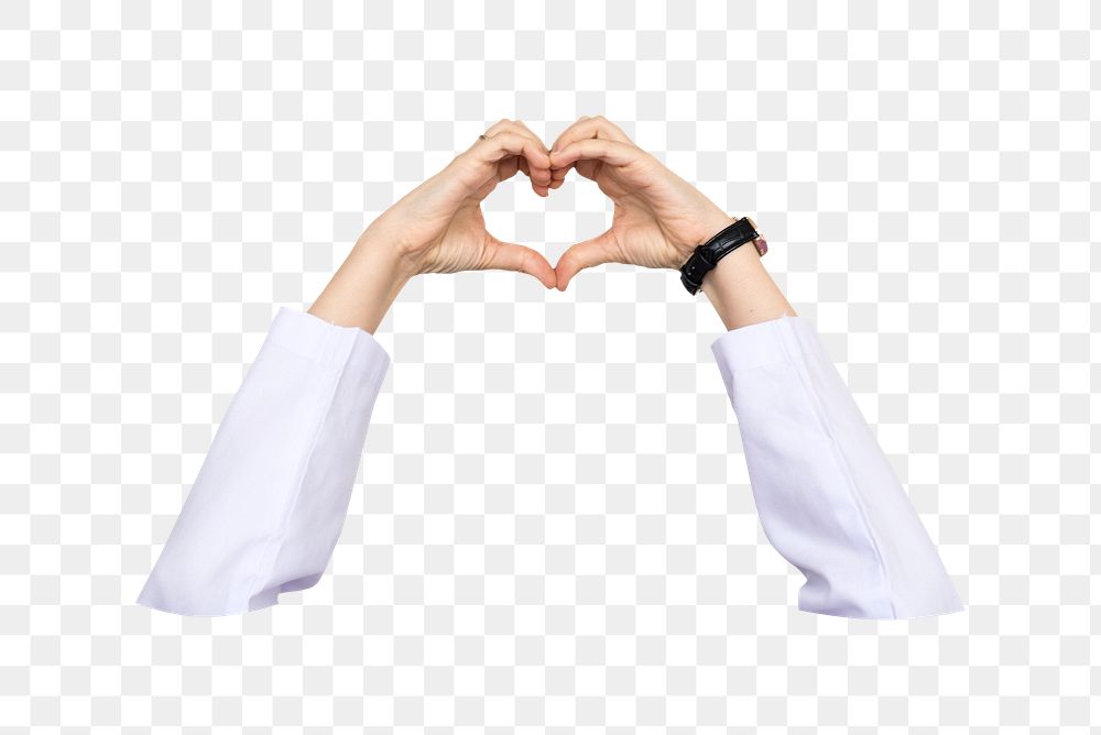 Heart hands png sticker, transparent background