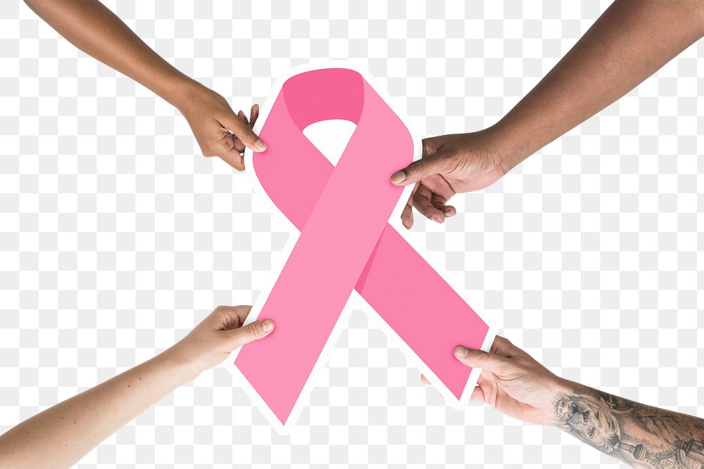 Pink ribbon png sticker, breast cancer awareness, transparent background