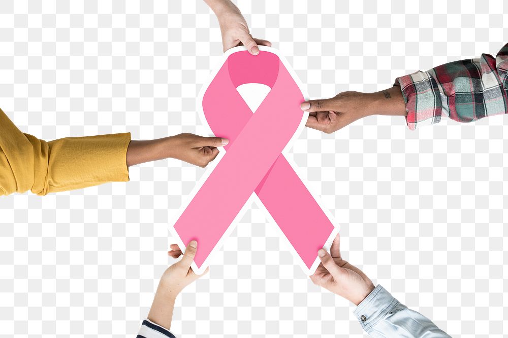 Pink ribbon png sticker, breast cancer awareness, transparent background