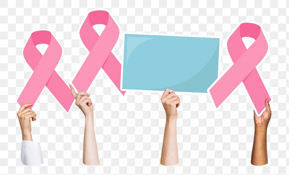 Pink ribbon png sticker, breast cancer awareness, transparent background