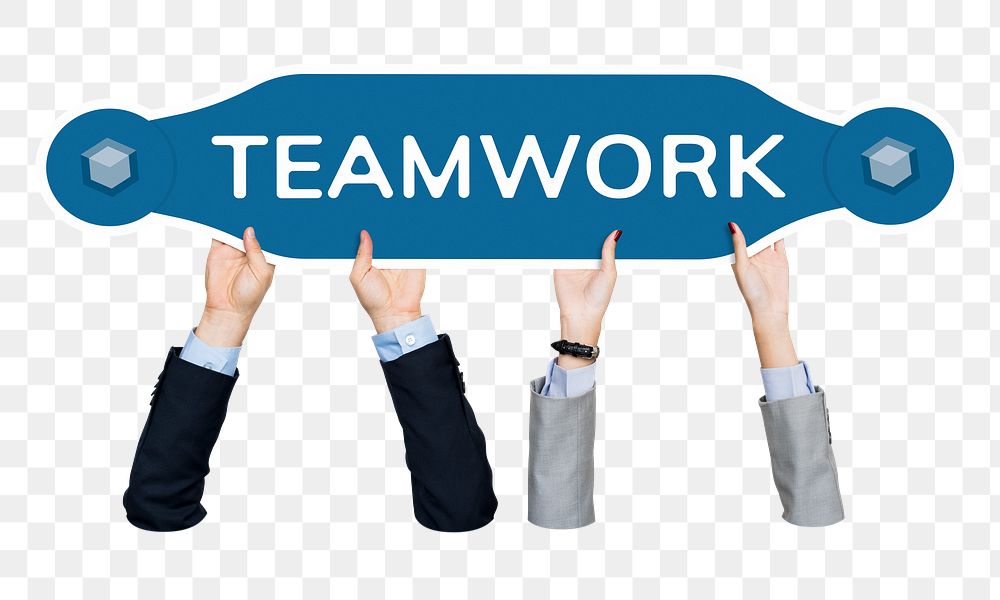 Teamwork word png typography, transparent background