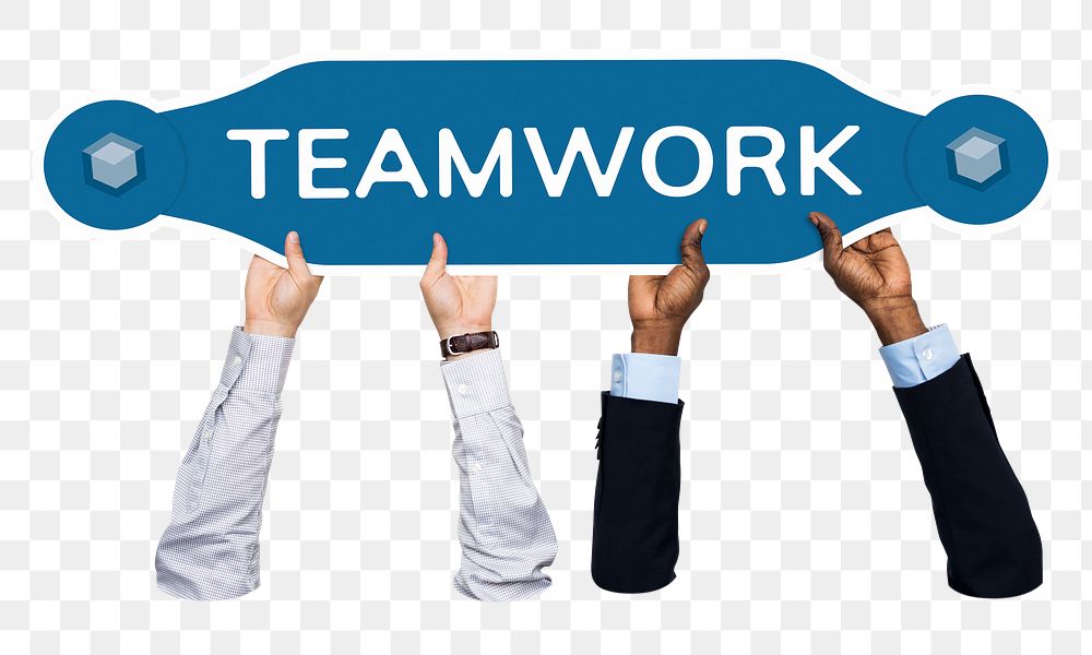 Teamwork word png typography, transparent background