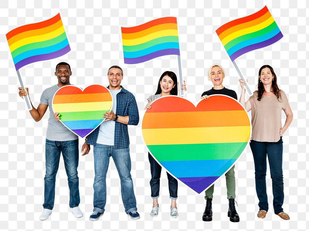 Gay pride png element, transparent background