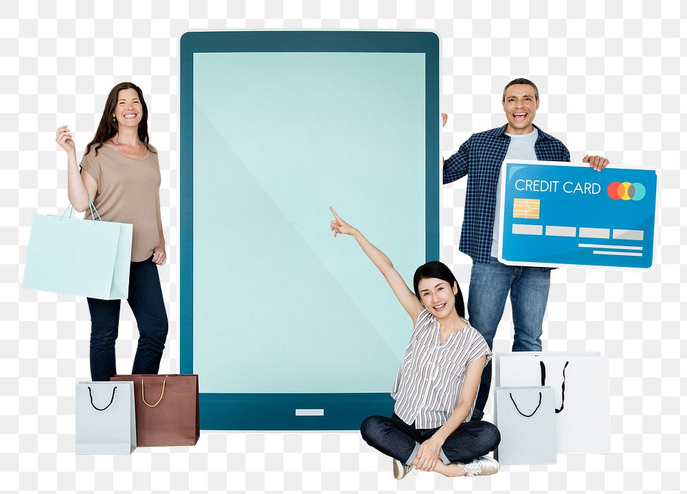 Online shopping png element, transparent background