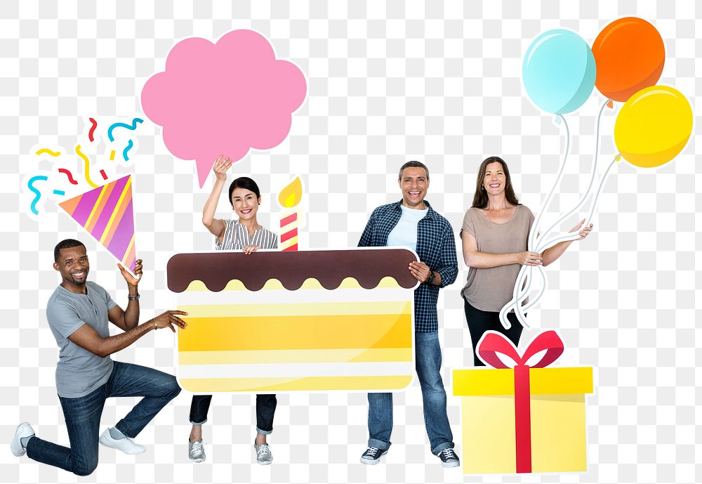 Birthday party png element, transparent background