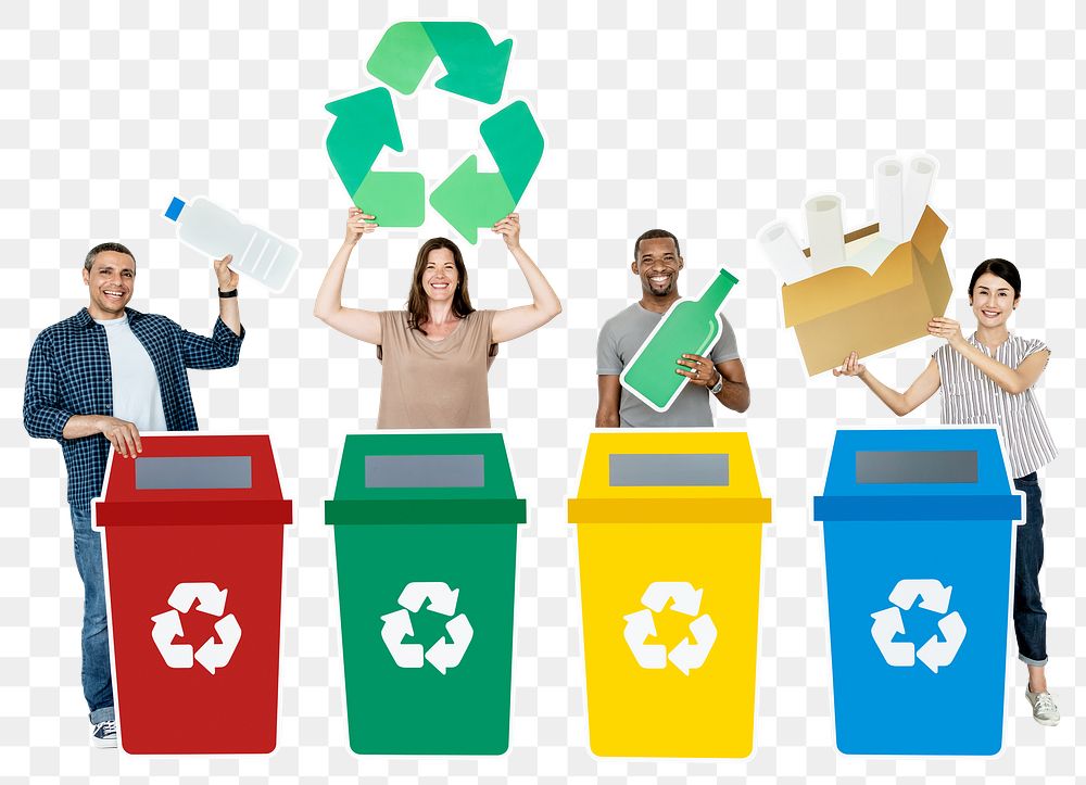 Recycle bins png element, transparent background