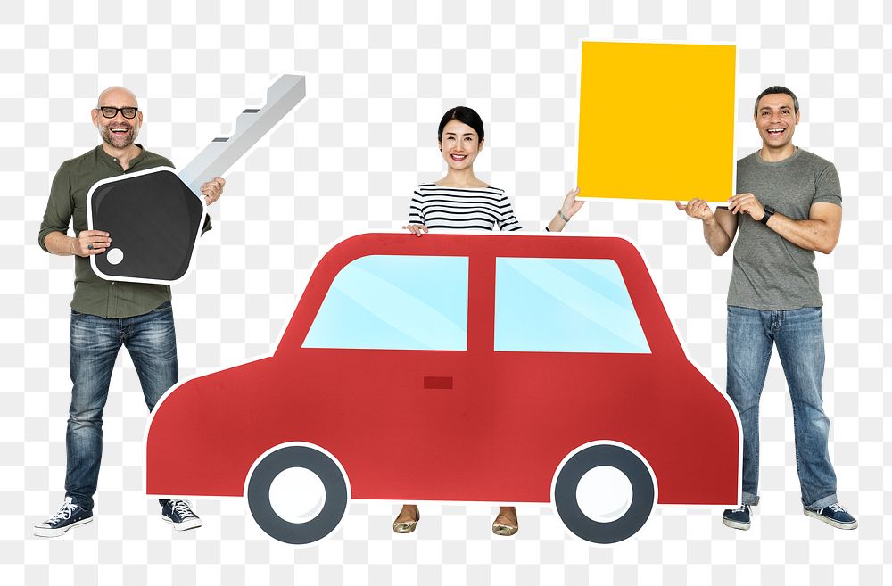 Selling car png element, transparent background