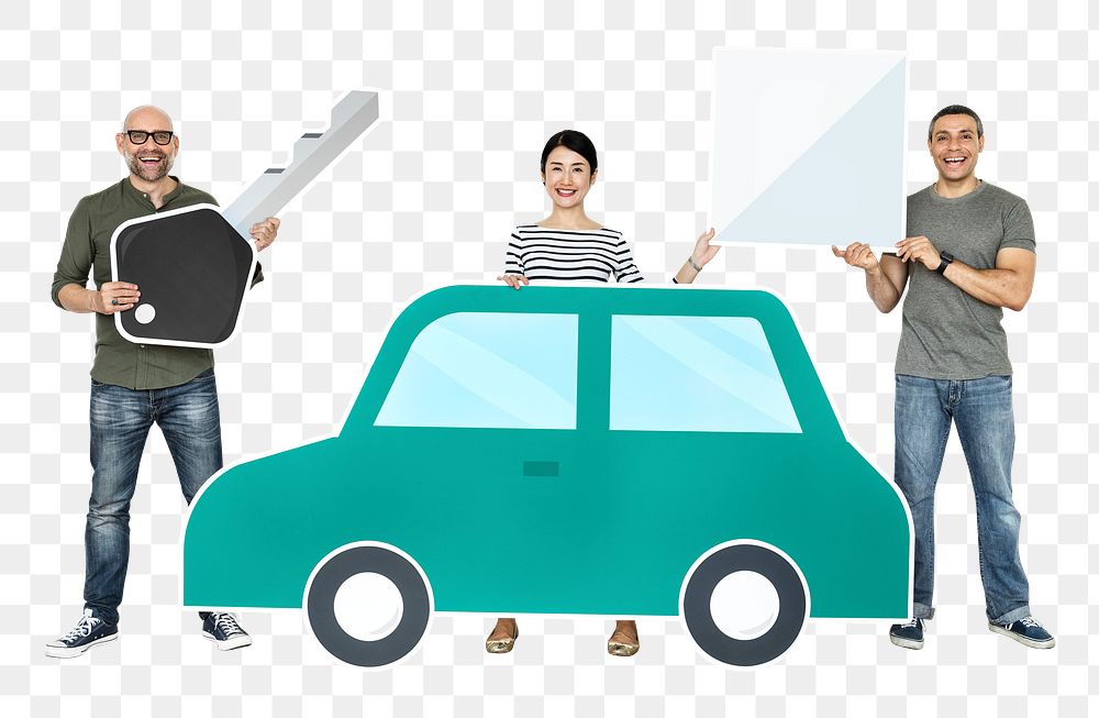 Selling car png element, transparent background