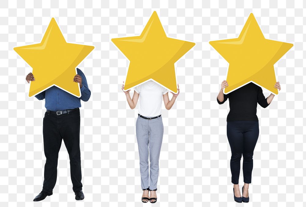 Star rating png element, transparent background