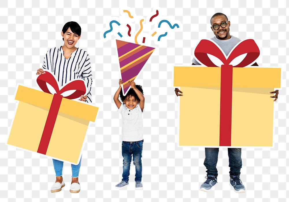 Birthday gift png element, transparent background