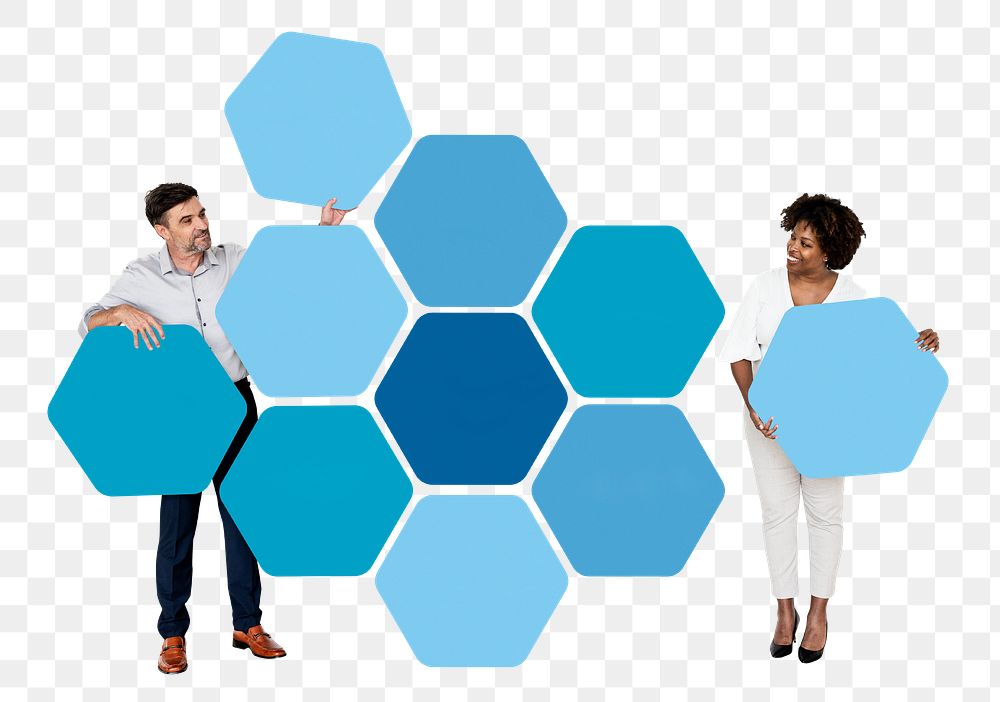 Hexagon chart png element, transparent background