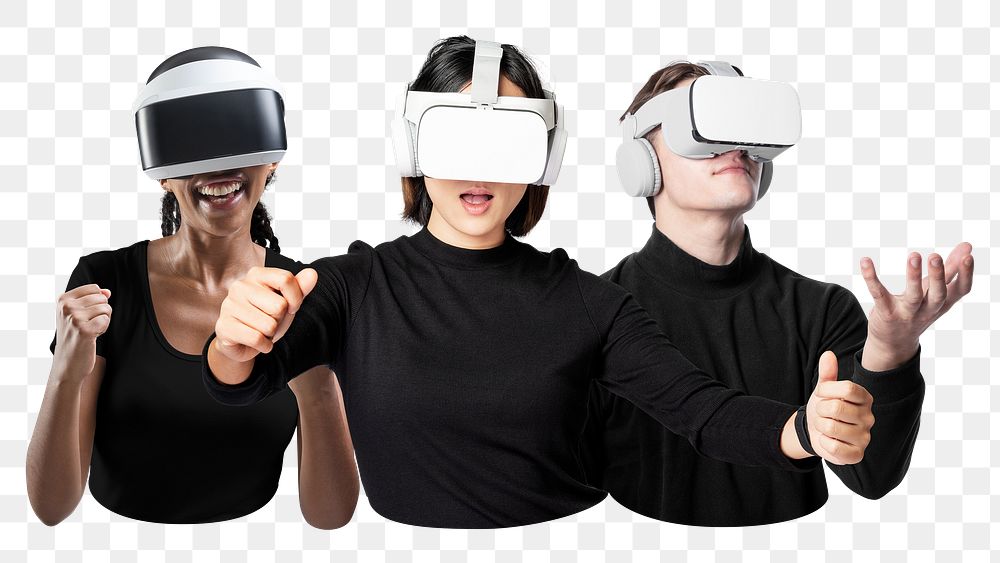 3D VR glasses png futuristic technology, transparent background