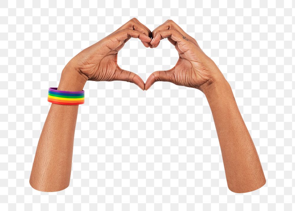 LGBT love png hand gesture on transparent background