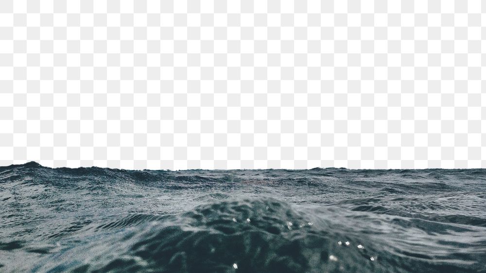 PNG ocean landscape border collage element, transparent background