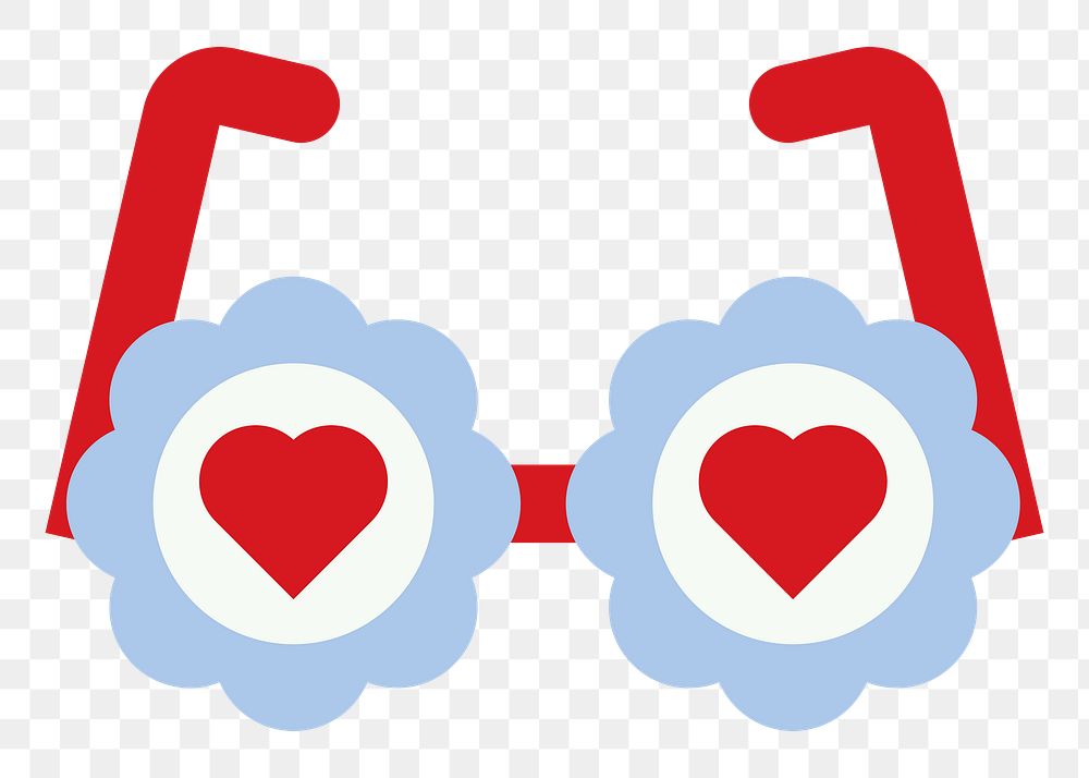 Png cute valentine's sunglasses sticker, transparent background