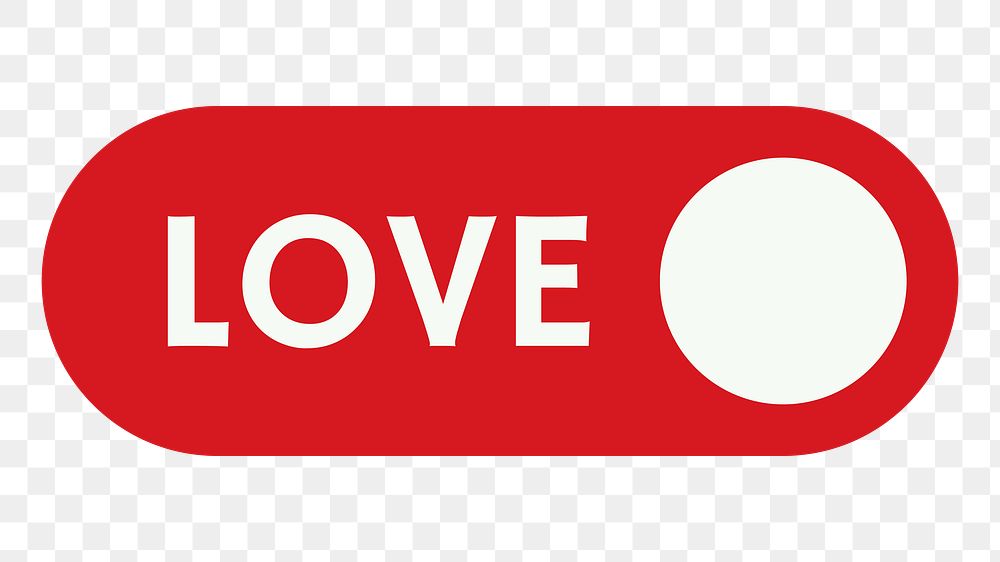 Png red love badge sticker, transparent background
