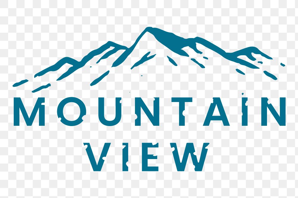 Png Mountain view logo design element, transparent background