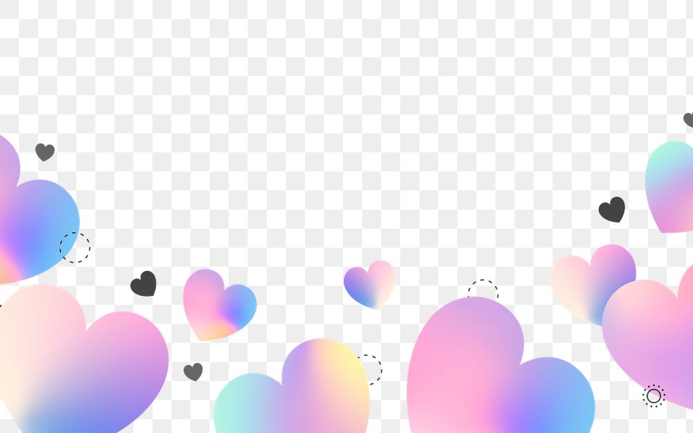 Heart png border, transparent background