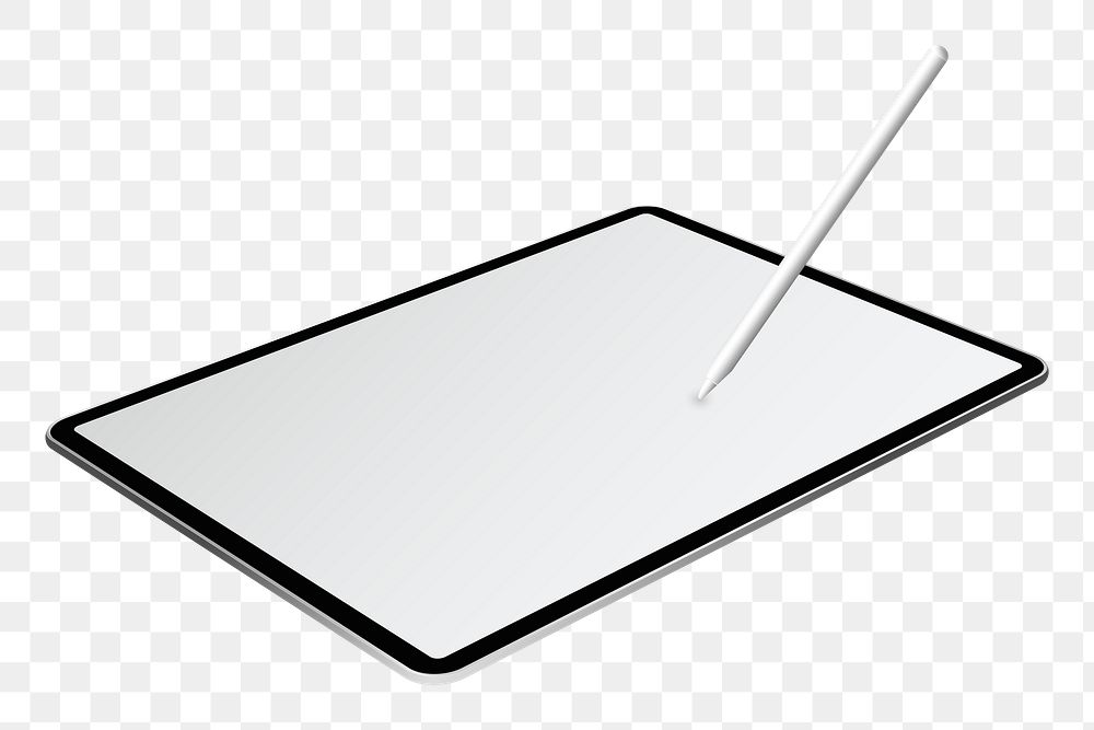 Png digital tablet mockup, transparent background