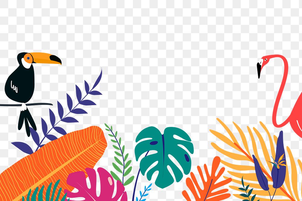 Summer png border, transparent background