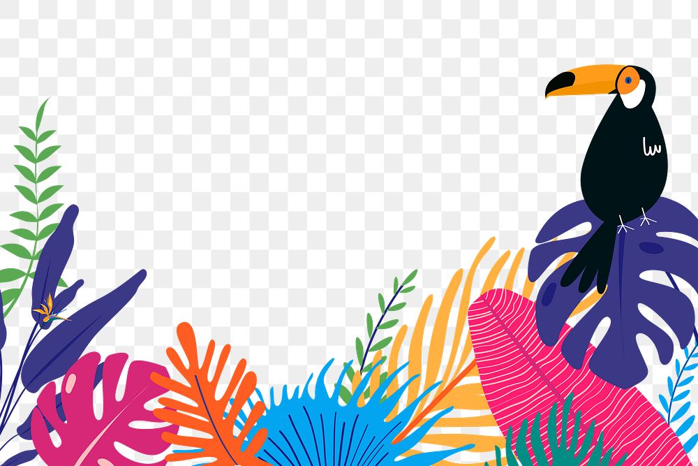 Summer png border, transparent background